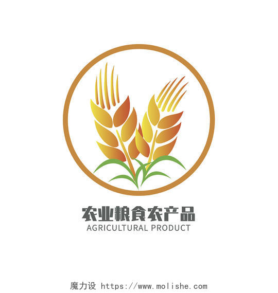 农业农产品图标粮食大米行业logo小麦标识粮食logo